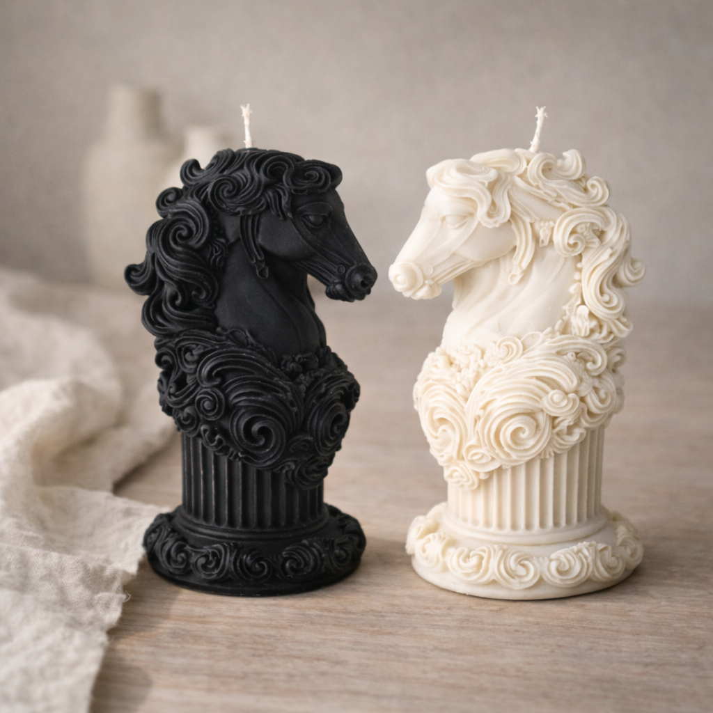 Vela decorativa aromática en forma de caballo