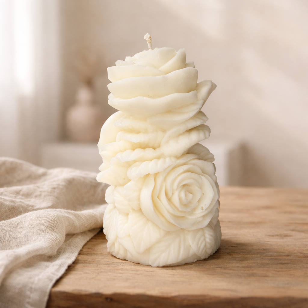 Vela decorativa aromática Rosa (10 cm)