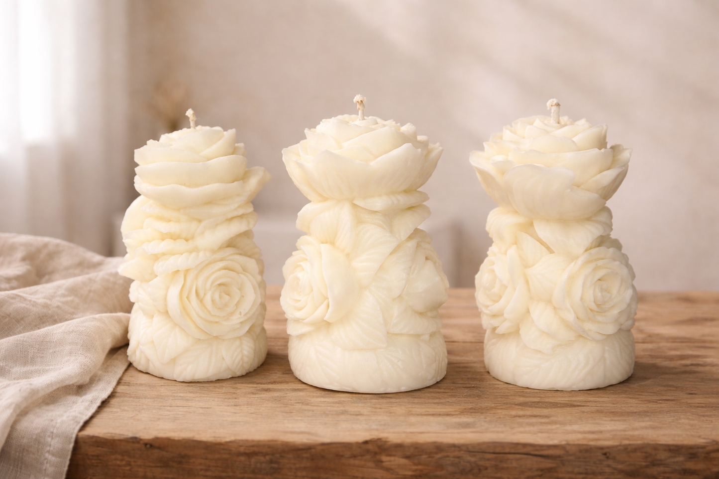 Vela decorativa aromática Rosa (10 cm)