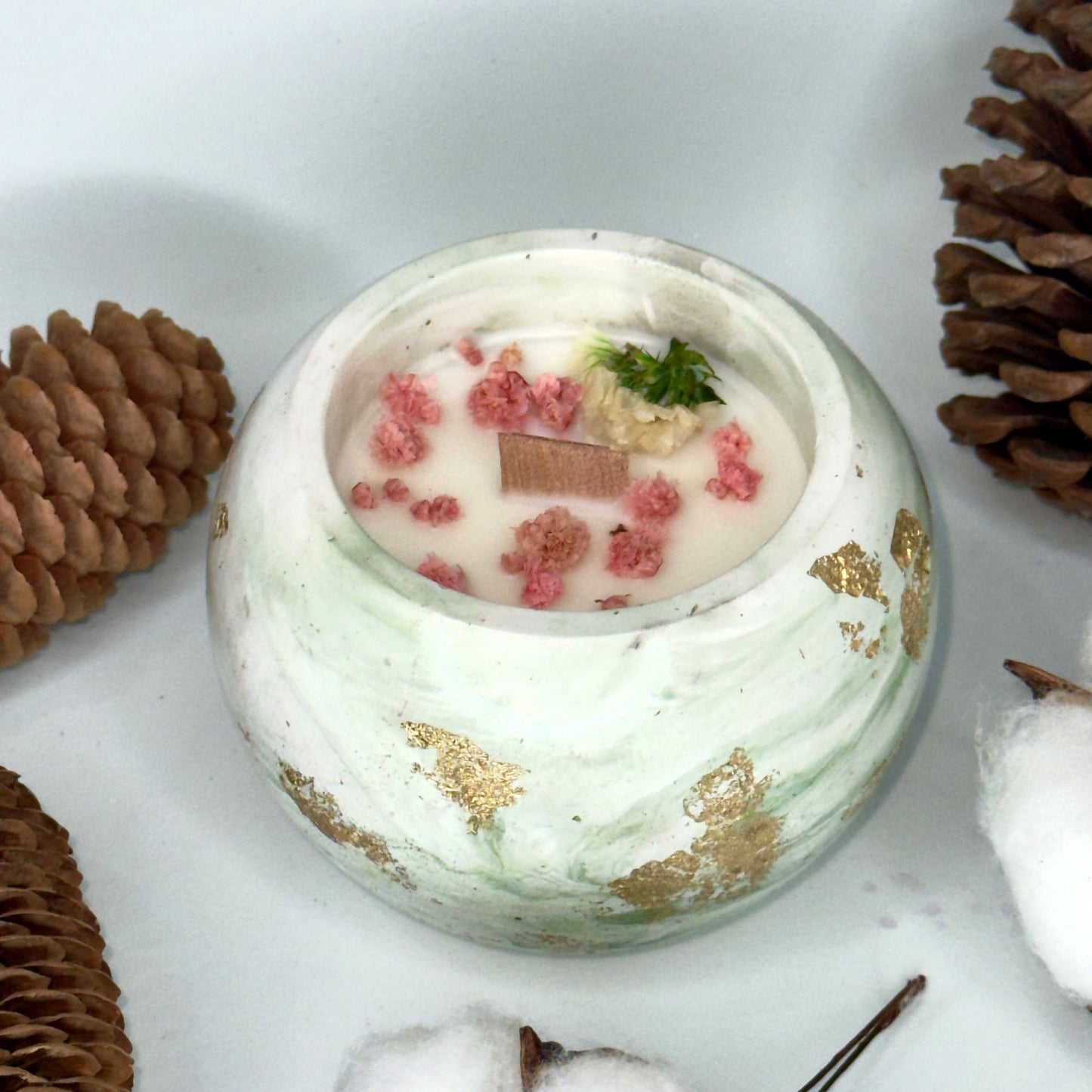 ESFÉRICA Blanco-Verde con Oro – Aroma Canela (Edición Limitada), Navidad 2025