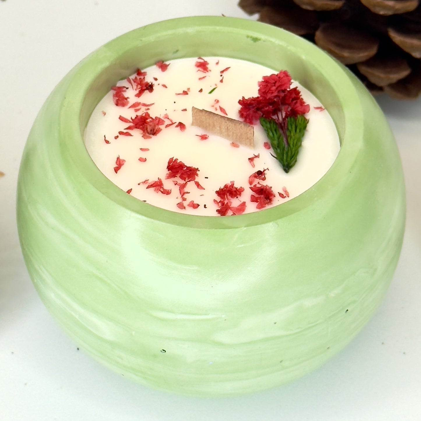 Vela Esférica Navidad – Edición Limitada en mármol verde