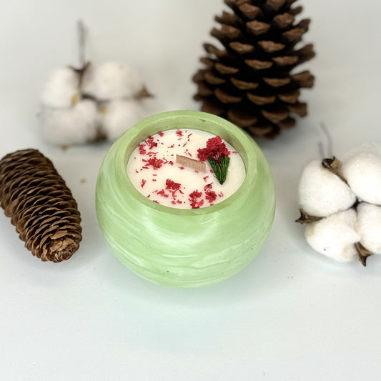 Vela Esférica Navidad – Edición Limitada en mármol verde