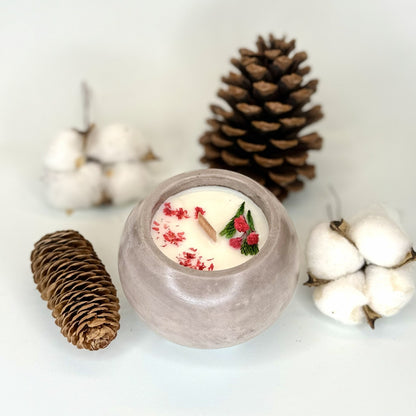 Vela Esférica Vainilla & Coco 120g – Mármol marrón-blanco