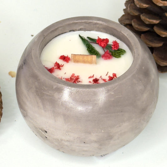 Vela Esférica Vainilla & Coco 120g – Mármol marrón-blanco