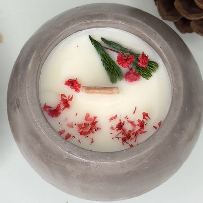 Vela Esférica Vainilla & Coco 120g – Mármol marrón-blanco