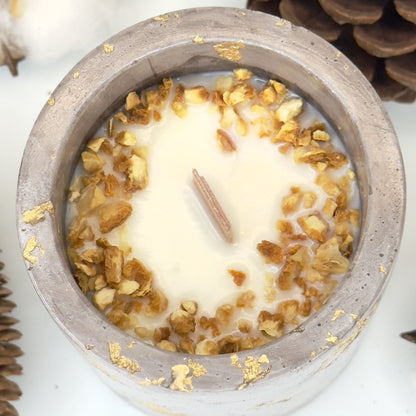 Vela Marrón Oro Navidad 2025 – Bergamota cítrica artesanal