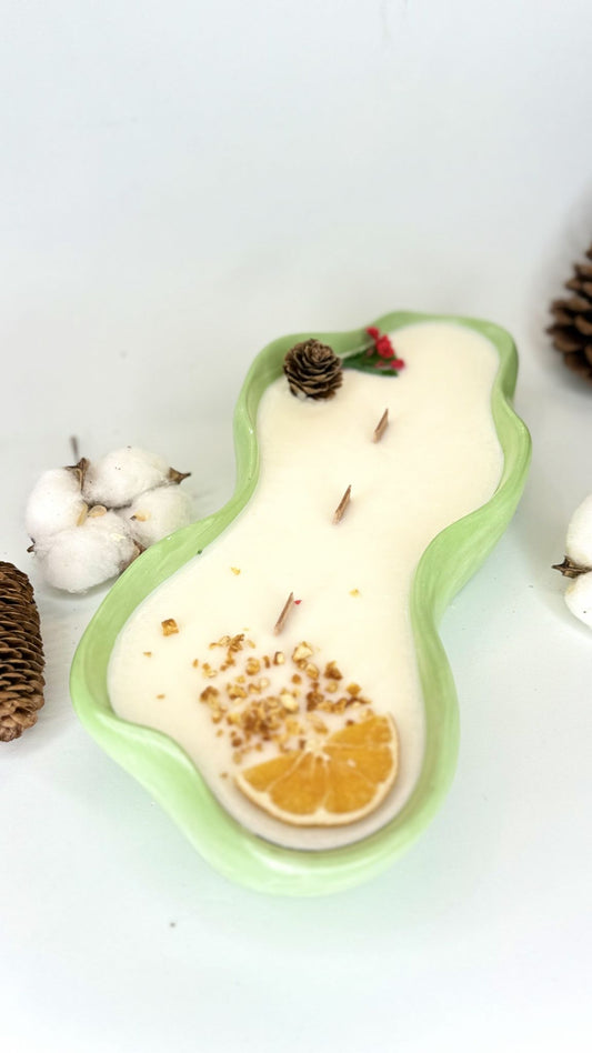 Vela Navidad Verde – Canela especiada con 3 mechas