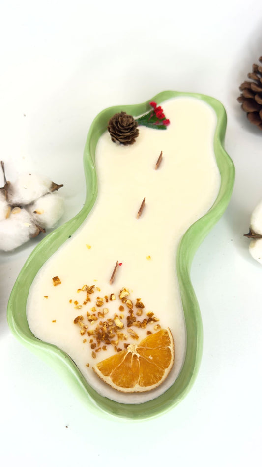 Vela Navidad Verde – Canela especiada con 3 mechas